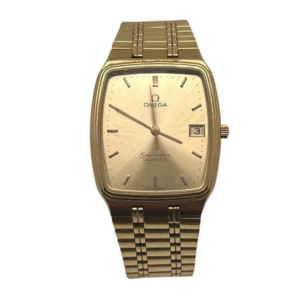 Vintage Omega Seamaster Date Gold Plated Quartz Watch - Picture 2 of 6